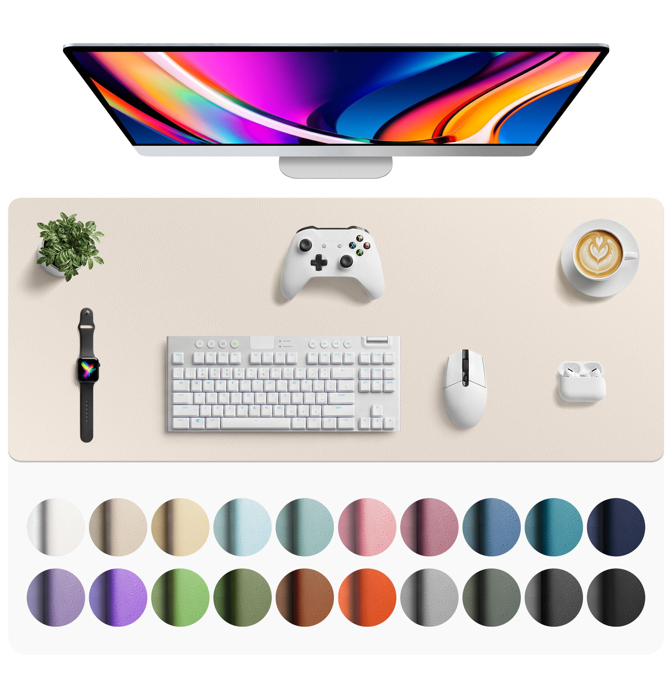 Leather Desk Pad Protector,Mouse Pad,Office Desk Mat,Non-Slip PU Leather Desk Blotter,Laptop Desk Pad,Waterproof Desk Writing Pad for Office and Home