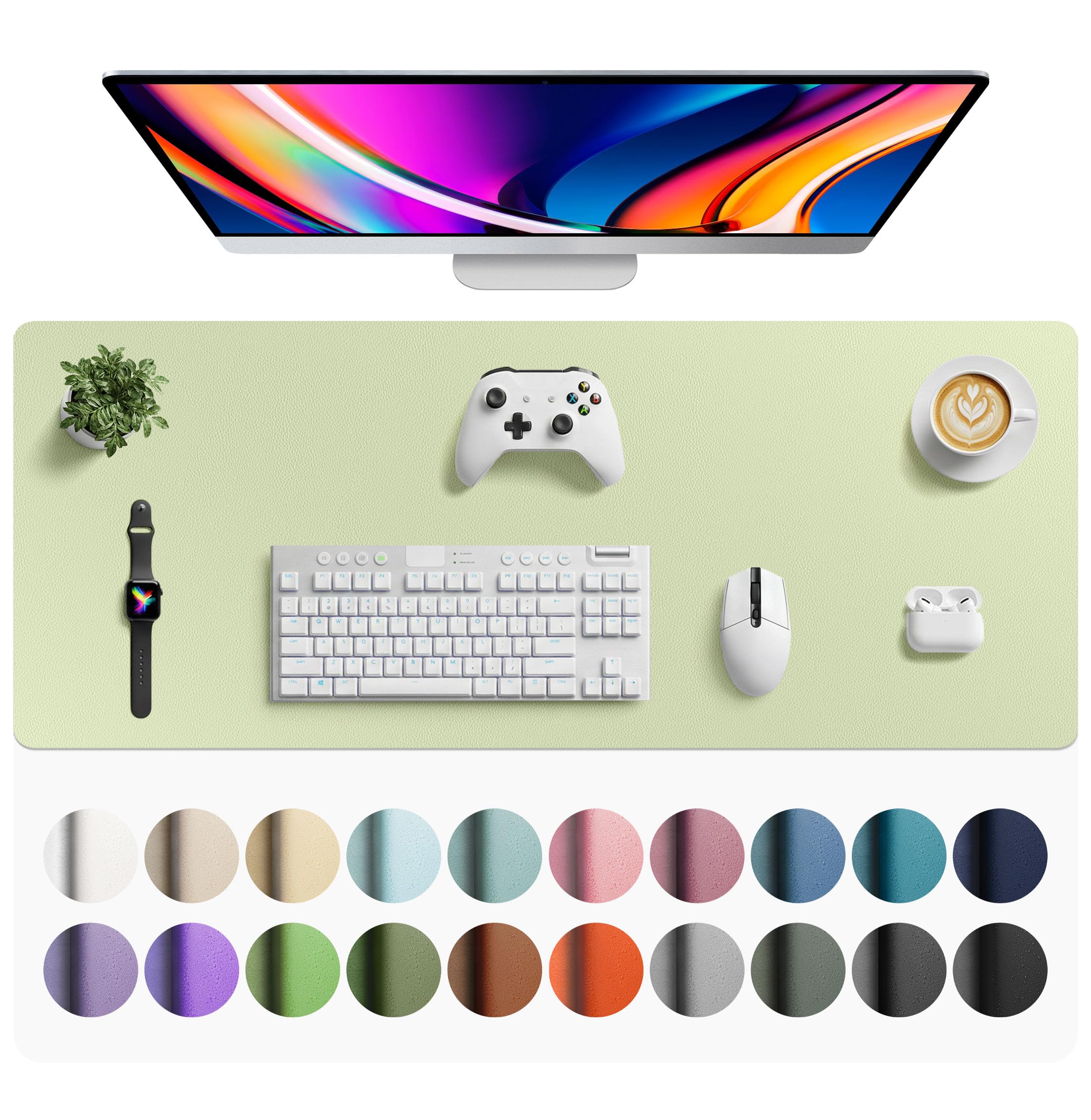 Leather Desk Pad Protector,Mouse Pad,Office Desk Mat,Non-Slip PU Leather Desk Blotter,Laptop Desk Pad,Waterproof Desk Writing Pad for Office and Home
