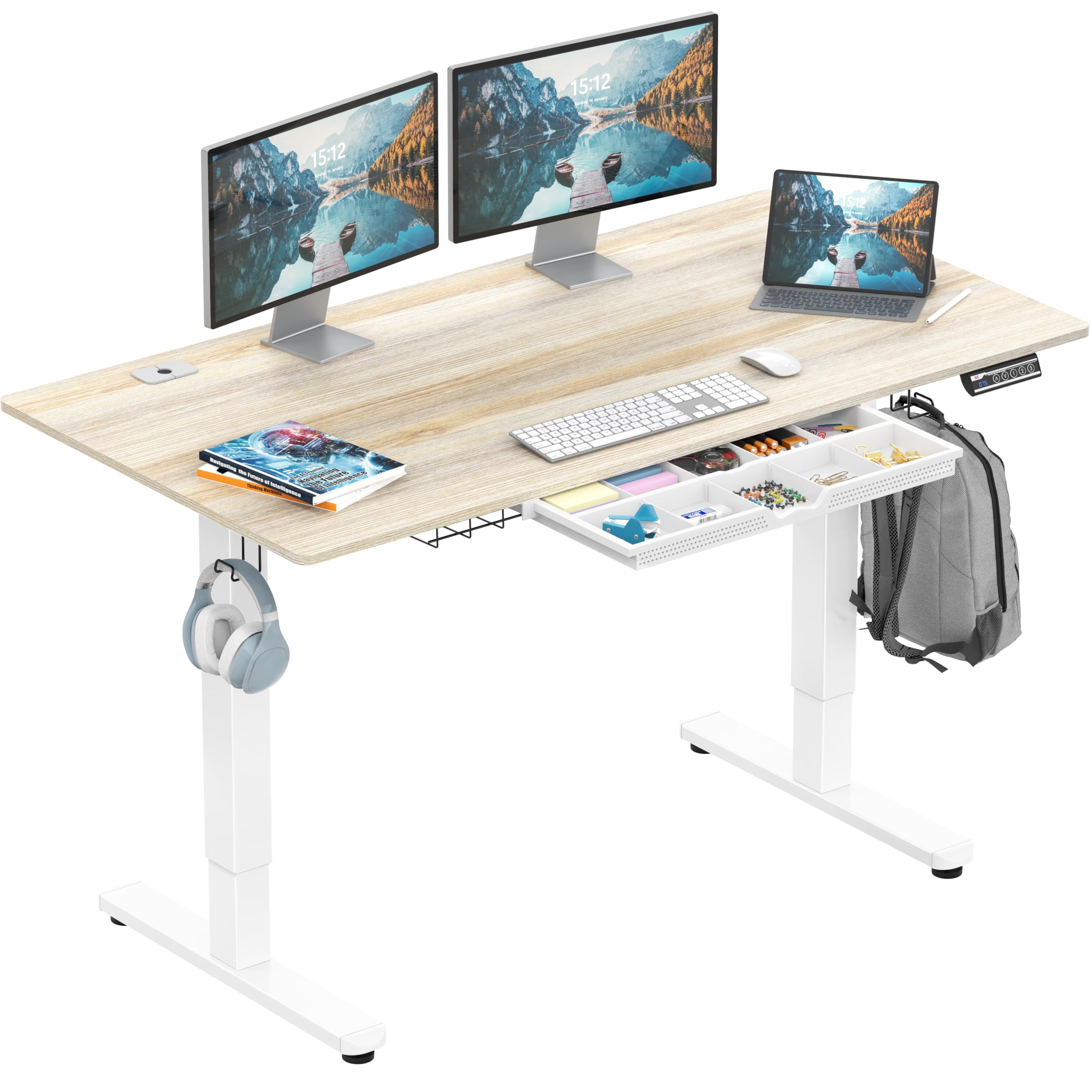 SHW Electric Height Adjustable Standing Desk