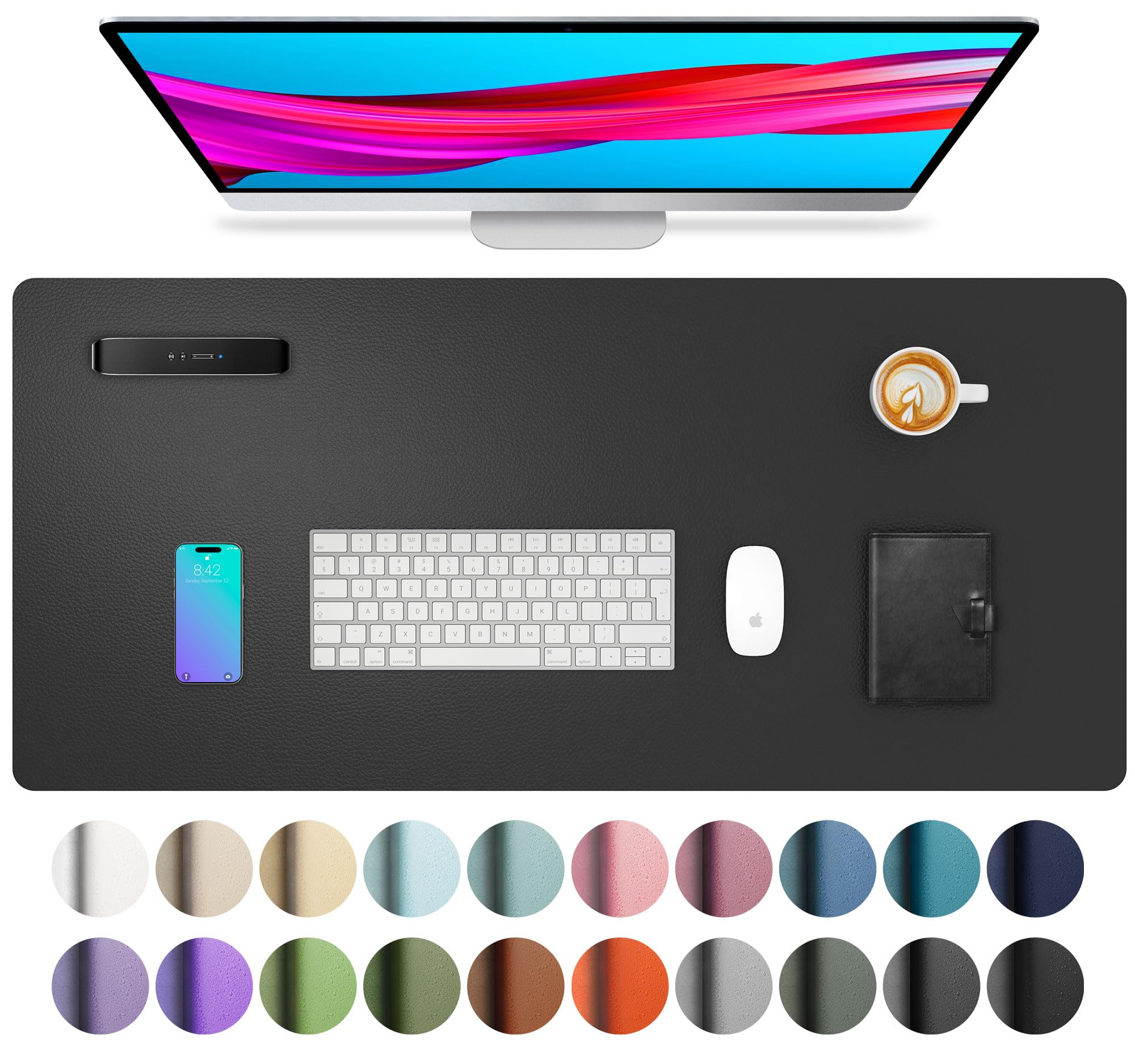 Leather Desk Pad Protector,Mouse Pad,Office Desk Mat,Non-Slip PU Leather Desk Blotter,Laptop Desk Pad,Waterproof Desk Writing Pad for Office and Home