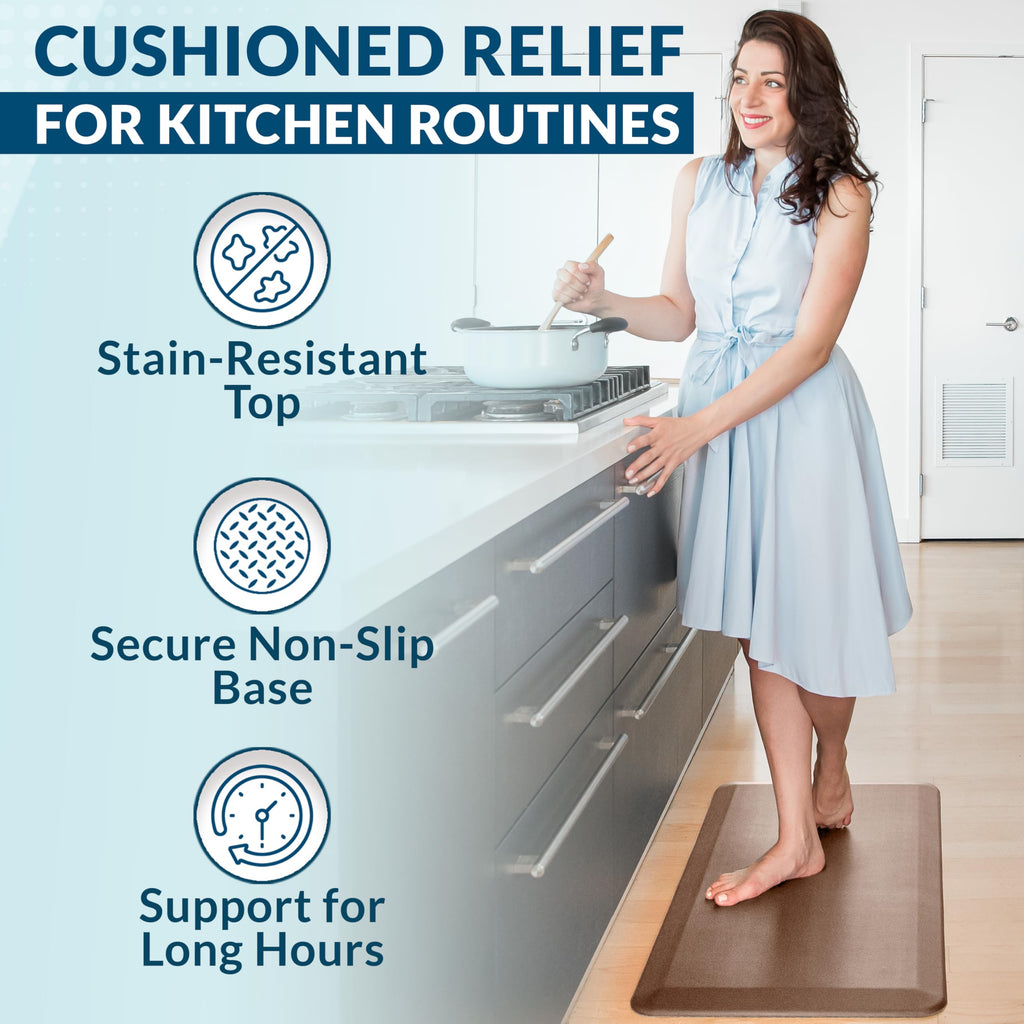 ComfiLife Anti Fatigue Floor Mat – 3/4 Inch Thick Perfect Kitchen Mat, Standing Desk Mat – Kitchen Rug – Comfort at Home, Office – Durable – Stain Resistant – Non-Slip Bottom