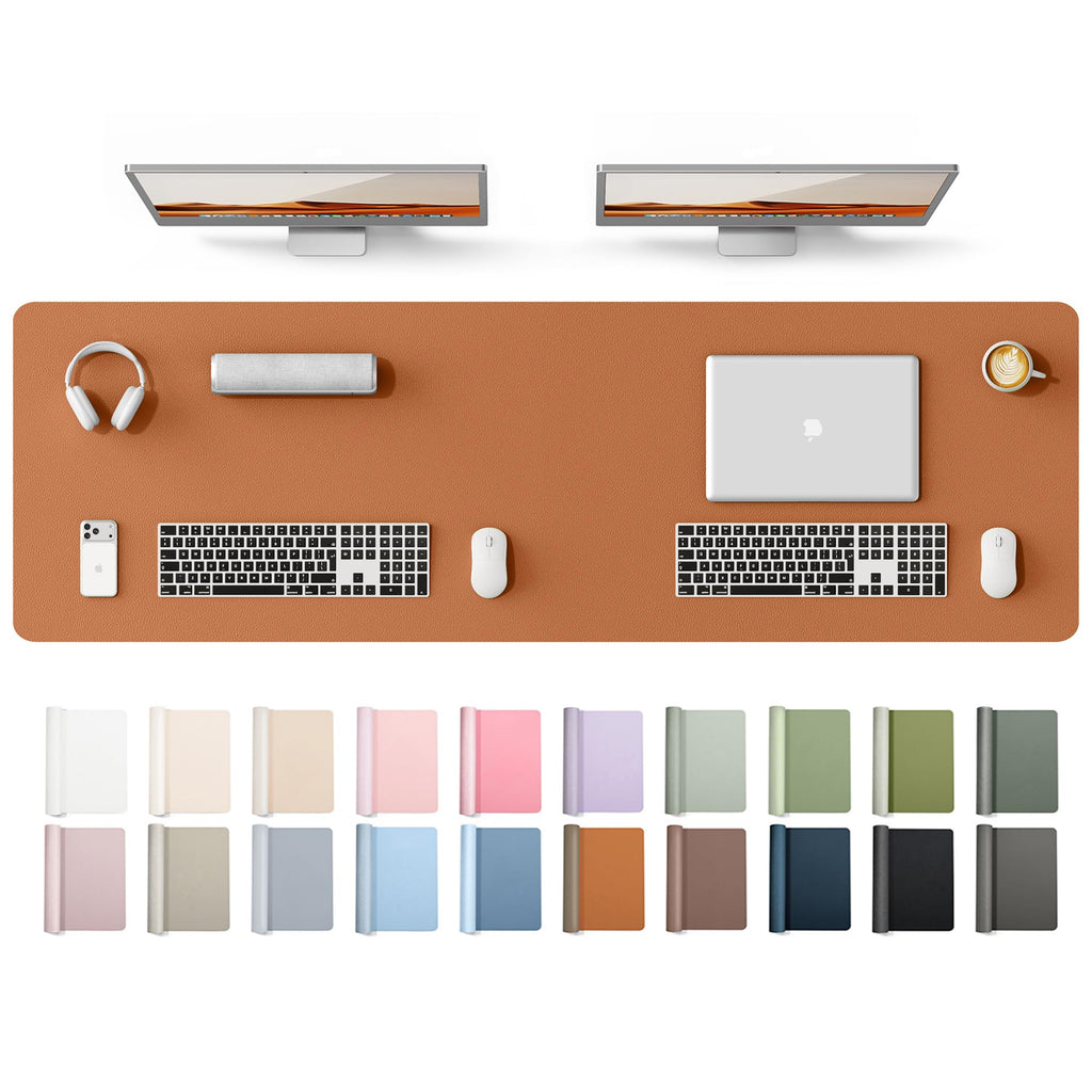 YSAGi Leather Desk Mat, Large Mouse Mat, Non-Slip Desk Pad Desk Protector Mat, Waterproof PU Leather Laptop Mat Table Mat Desk Writing Pad for Office and Home