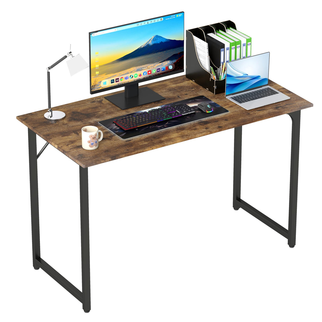 PayLessHere | Computer Desk | Office Desk with Metal Frame, Adjustable Feet | Water-Resistant, Scratchproof Surface | Sturdy Writing Table for Home Office or Study