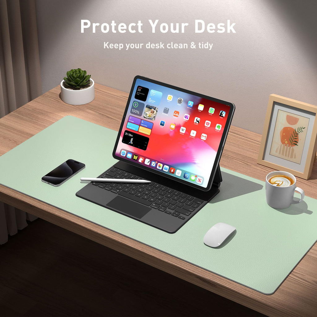 Leather Desk Pad Protector,Mouse Pad,Office Desk Mat,Non-Slip PU Leather Desk Blotter,Laptop Desk Pad,Waterproof Desk Writing Pad for Office and Home
