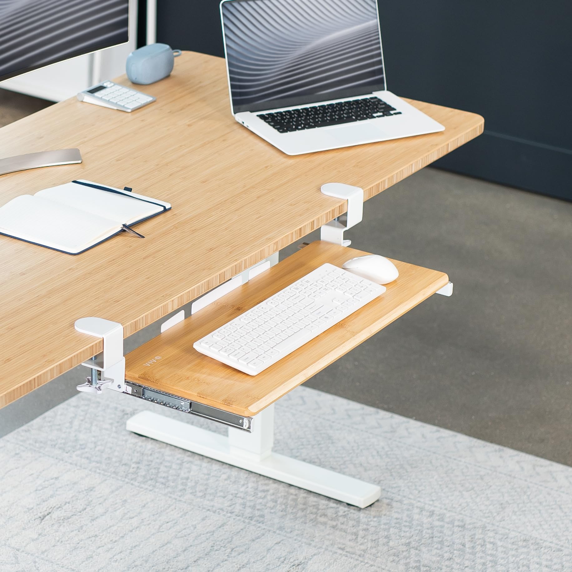 VIVO Keyboard Tray, Under Desk Pull Out with Extra Sturdy C Clamp Mount System, Slide-Out Platform Computer Drawer for Typing and Mouse Work