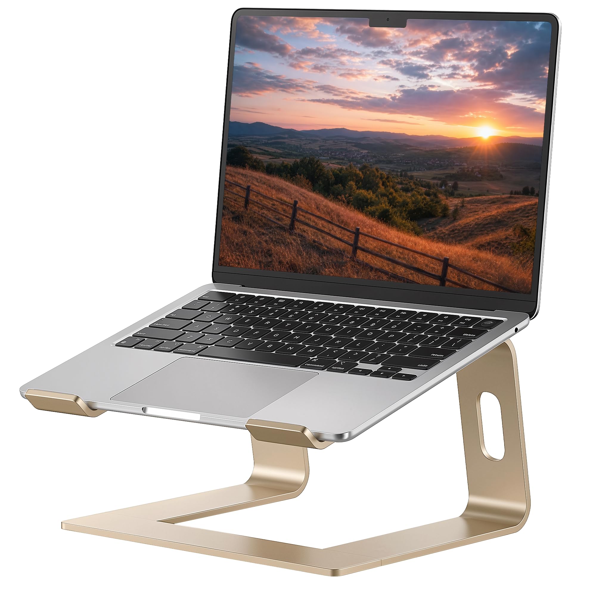 SOUNDANCE Laptop Stand, Aluminum Computer Riser, Ergonomic Laptops Elevator for Desk, Metal Holder Compatible with 10 to 15.6 Inches Notebook Computer