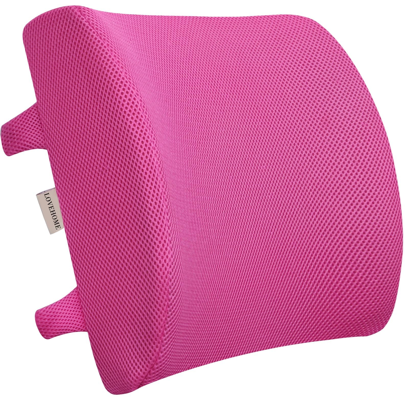 LOVEHOME Lumbar Support Pillow for Chair and Car, Back Support for Office Chair Memory Foam Cushion with Mesh Cover for Back