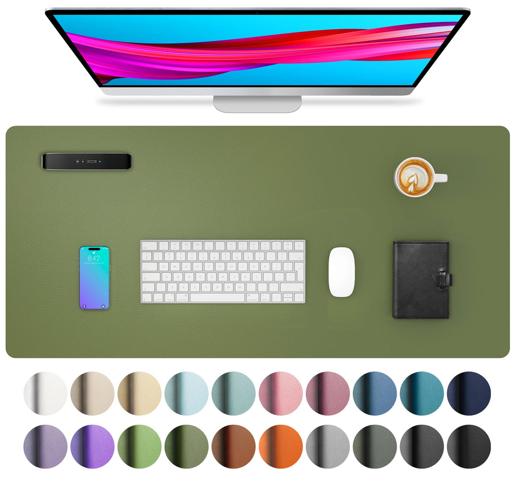 Leather Desk Pad Protector,Mouse Pad,Office Desk Mat,Non-Slip PU Leather Desk Blotter,Laptop Desk Pad,Waterproof Desk Writing Pad for Office and Home
