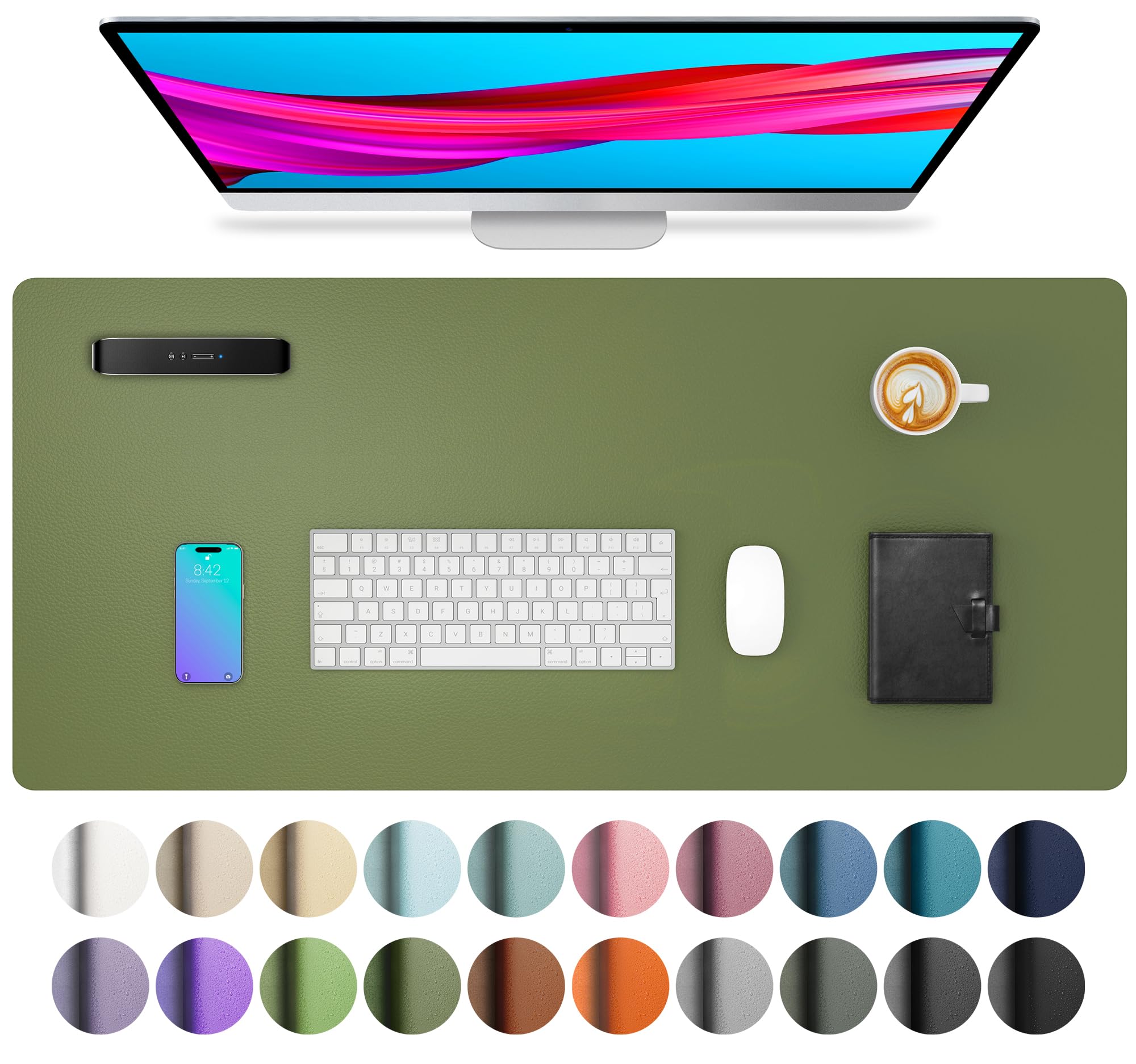 Leather Desk Pad Protector,Mouse Pad,Office Desk Mat,Non-Slip PU Leather Desk Blotter,Laptop Desk Pad,Waterproof Desk Writing Pad for Office and Home