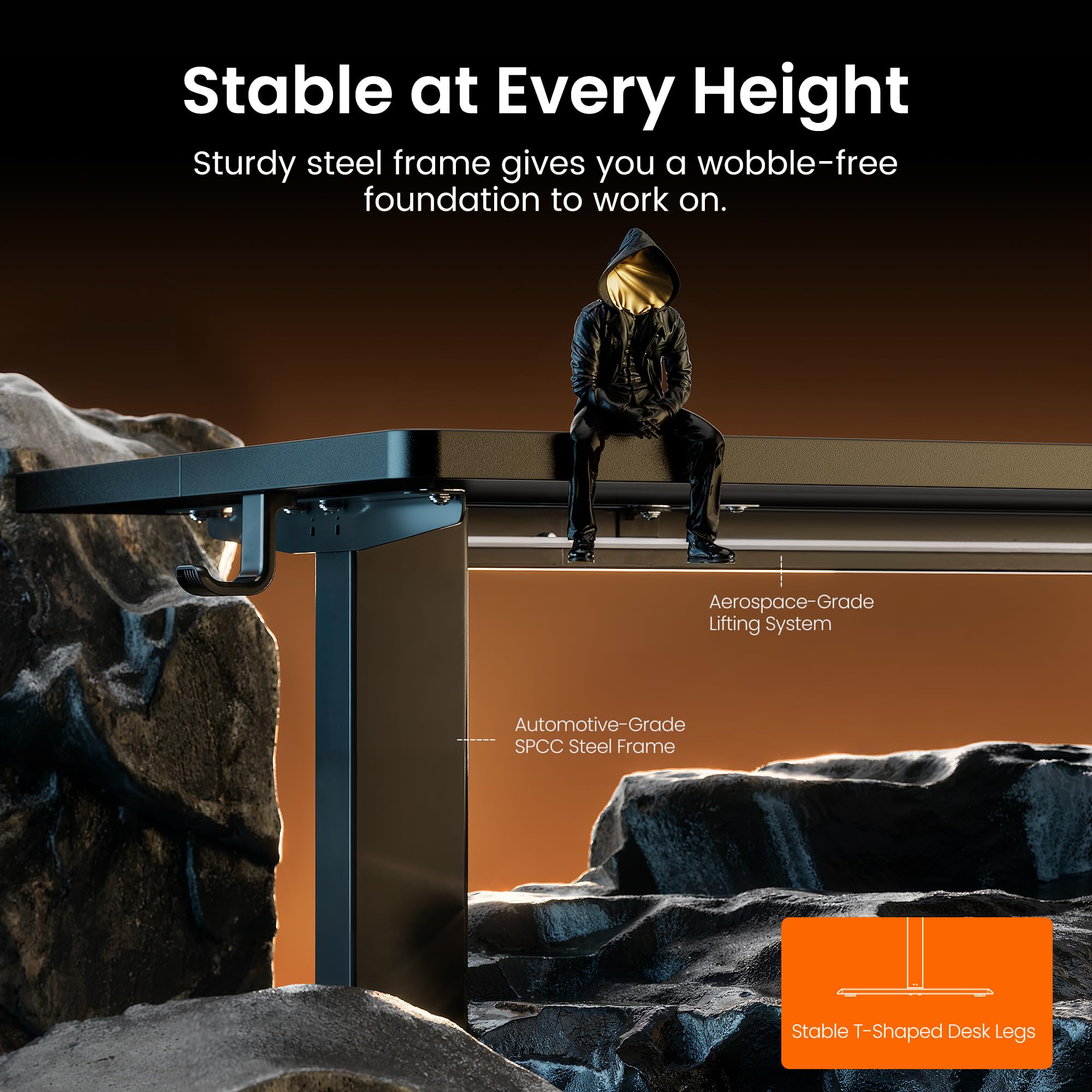 ErGear Height Adjustable Electric Standing Desk, Sit Stand up Desk, Memory Computer Home Office Desk
