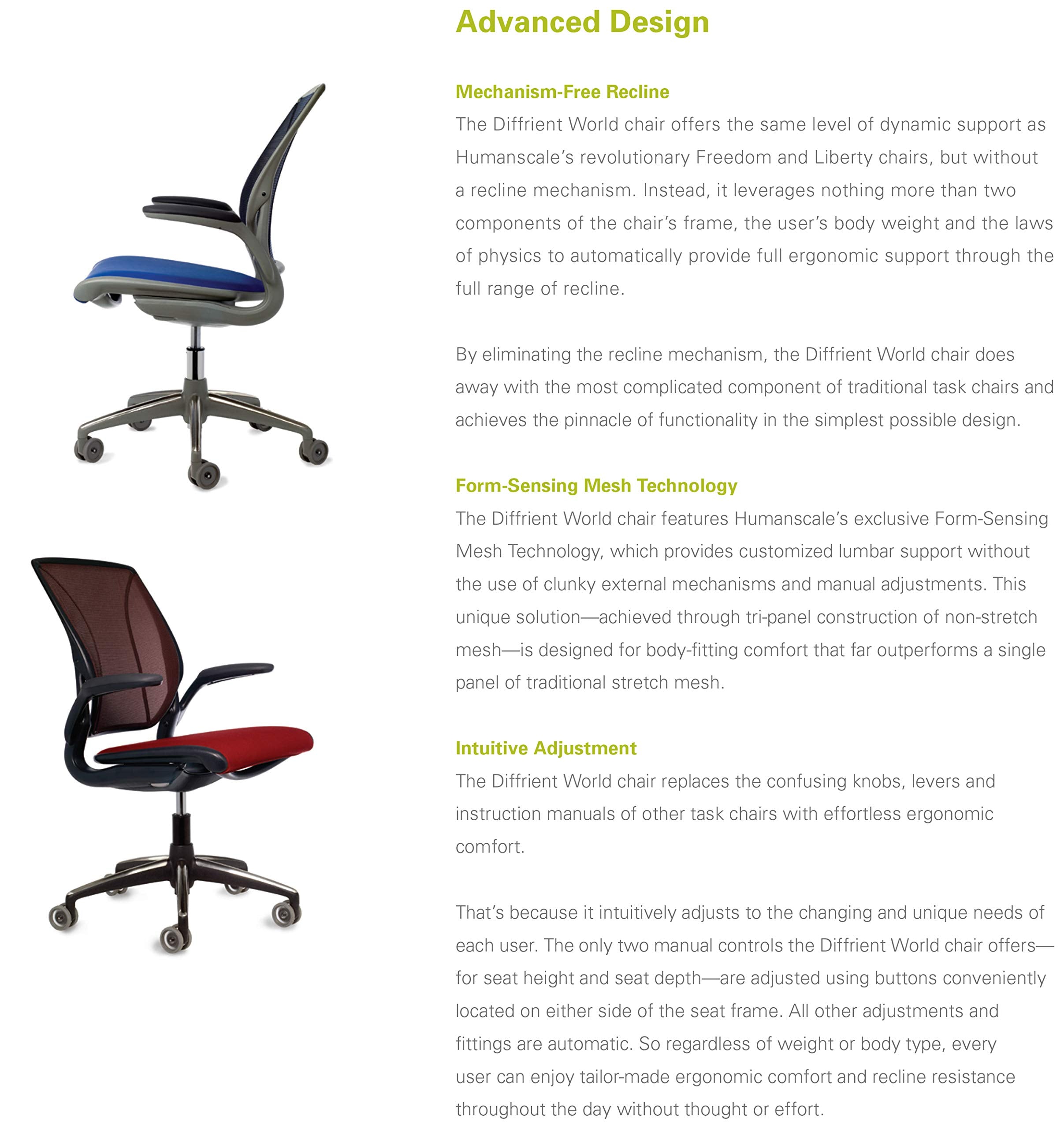 Humanscale Diffrient World Home Office Desk Chair, Quick Ship Configuration