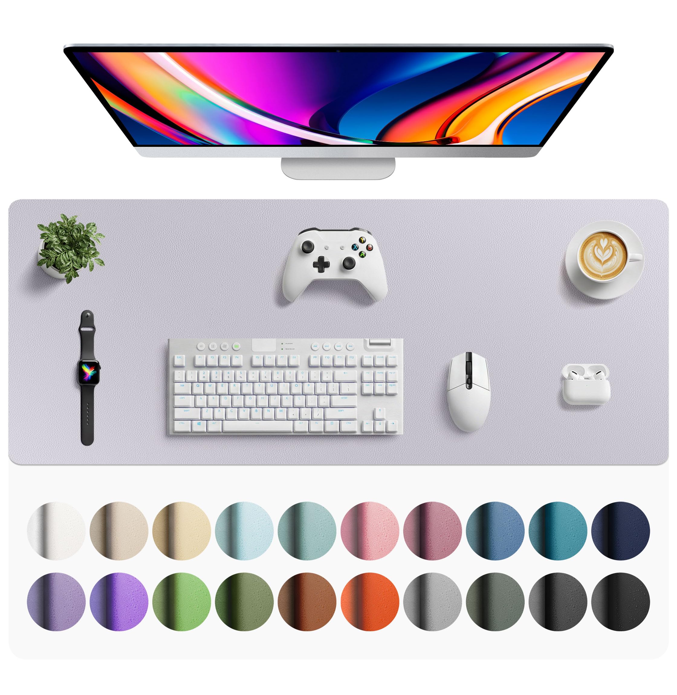 Leather Desk Pad Protector,Mouse Pad,Office Desk Mat,Non-Slip PU Leather Desk Blotter,Laptop Desk Pad,Waterproof Desk Writing Pad for Office and Home