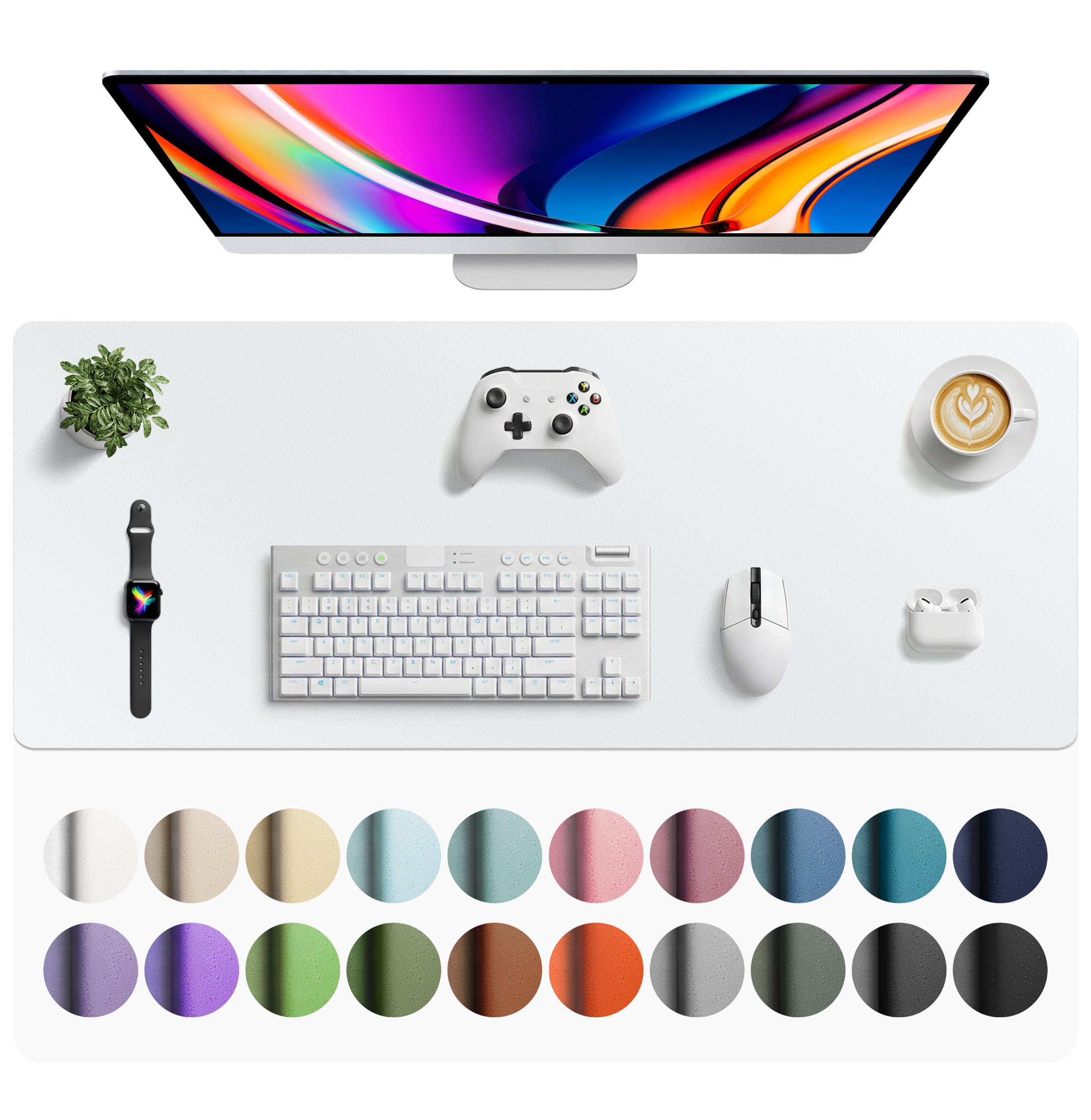 Leather Desk Pad Protector,Mouse Pad,Office Desk Mat,Non-Slip PU Leather Desk Blotter,Laptop Desk Pad,Waterproof Desk Writing Pad for Office and Home