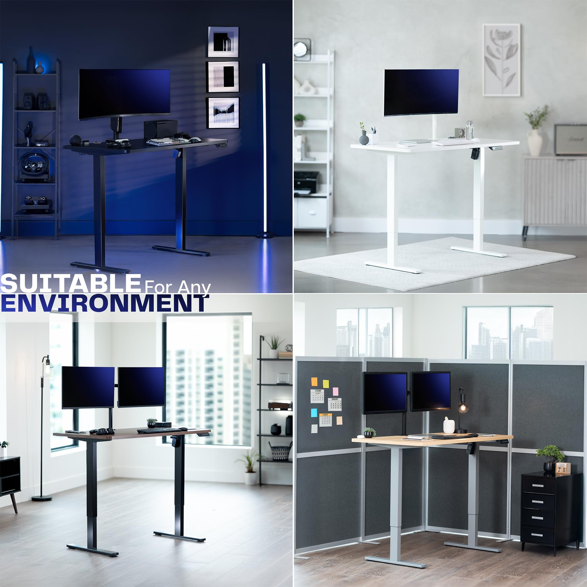 VIVO Electric Standing Desk Workstation, Memory Controller Height Adjustment, 1B Series