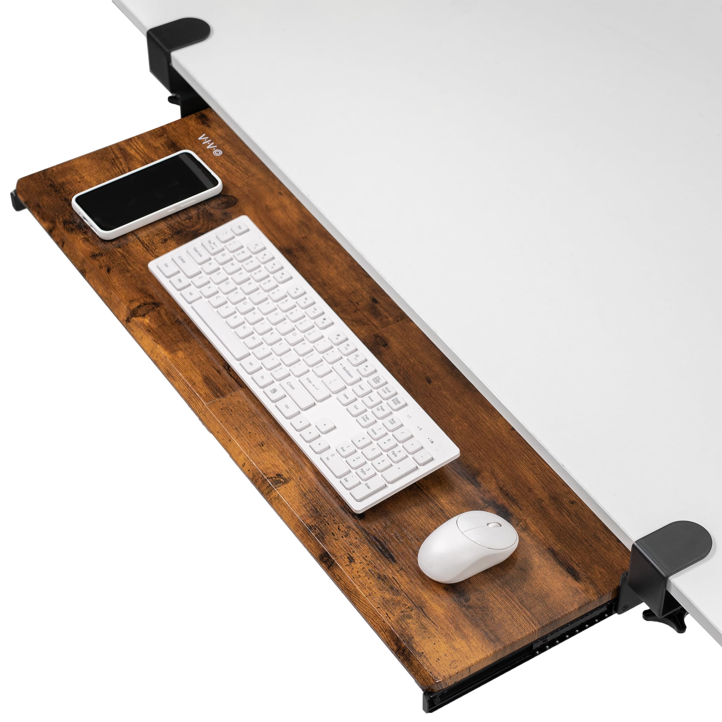 VIVO Keyboard Tray, Under Desk Pull Out with Extra Sturdy C Clamp Mount System, Slide-Out Platform Computer Drawer for Typing and Mouse Work