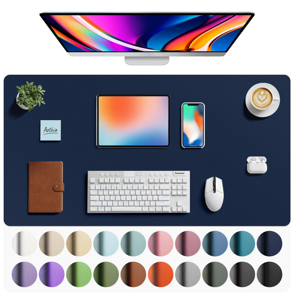 Leather Desk Pad Protector,Mouse Pad,Office Desk Mat,Non-Slip PU Leather Desk Blotter,Laptop Desk Pad,Waterproof Desk Writing Pad for Office and Home