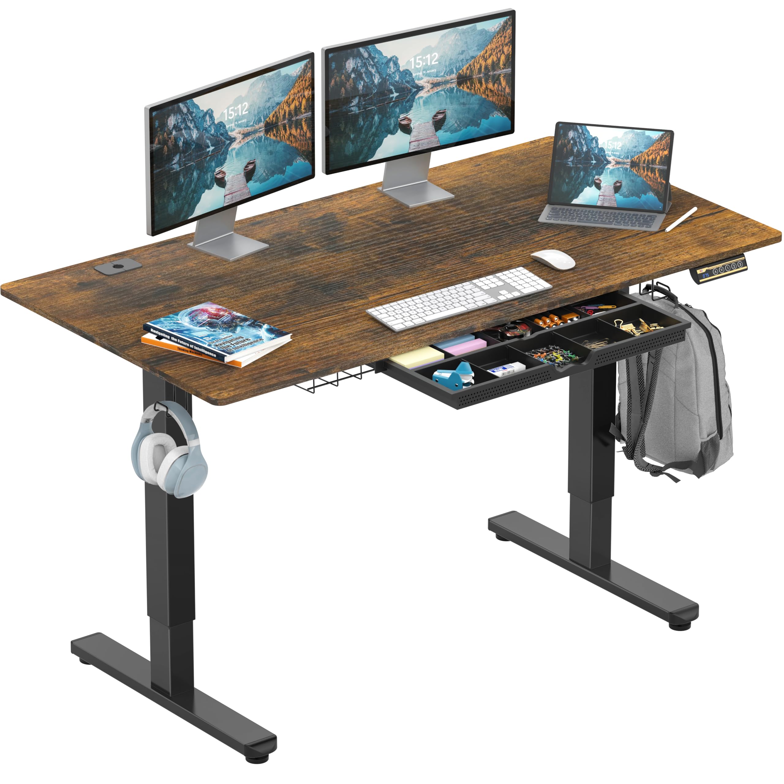 SHW Electric Height Adjustable Standing Desk