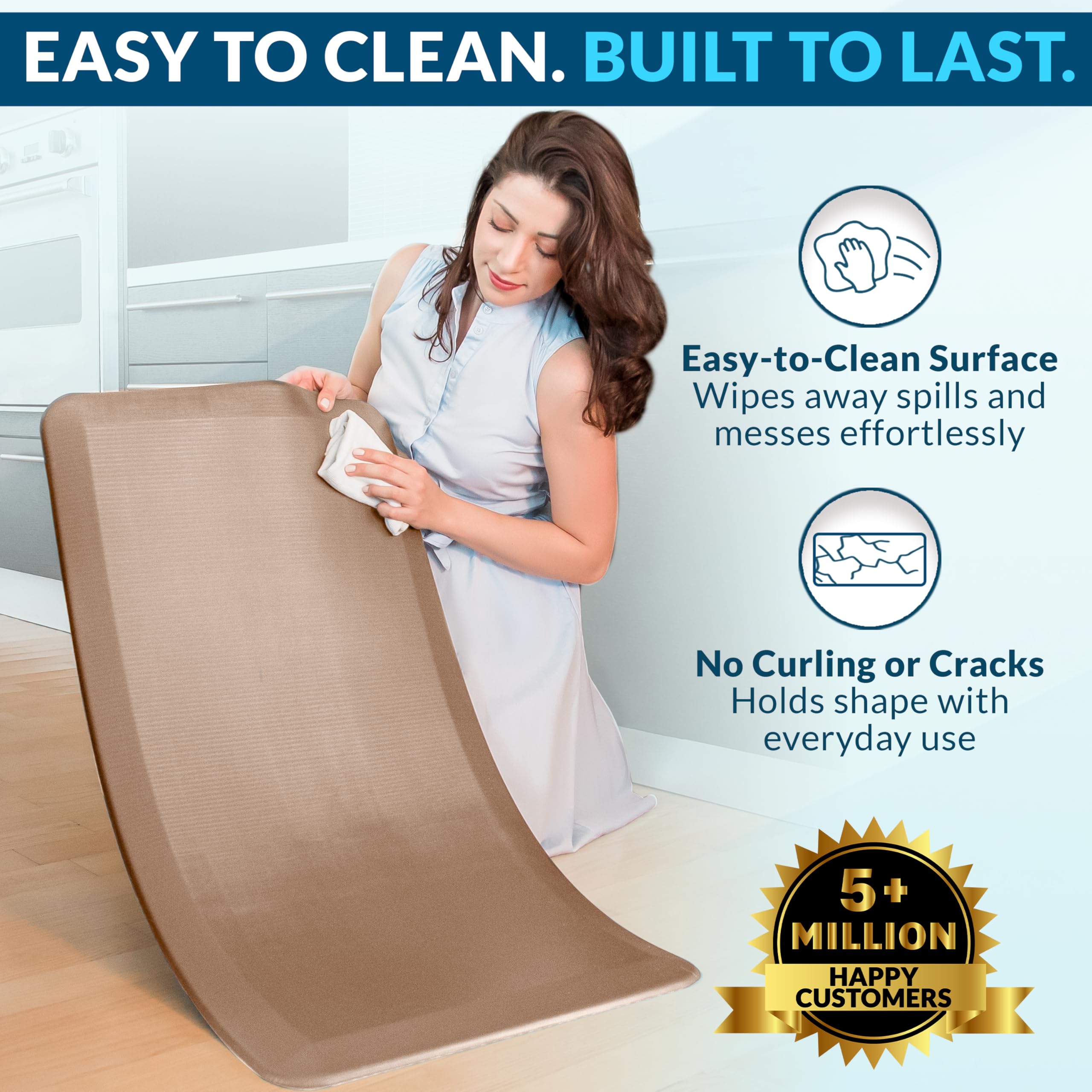ComfiLife Anti Fatigue Floor Mat – 3/4 Inch Thick Perfect Kitchen Mat, Standing Desk Mat – Kitchen Rug – Comfort at Home, Office – Durable – Stain Resistant – Non-Slip Bottom