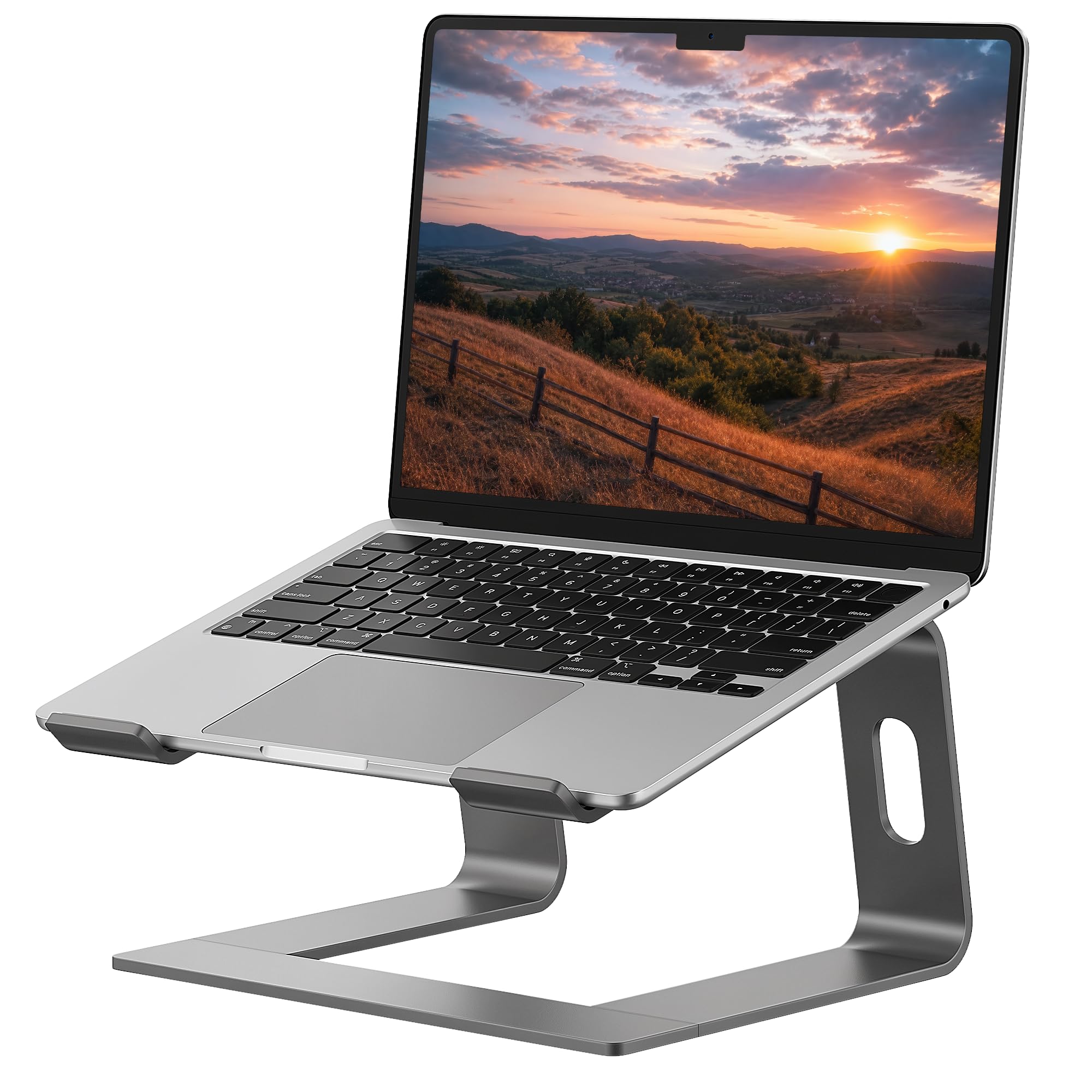 SOUNDANCE Laptop Stand, Aluminum Computer Riser, Ergonomic Laptops Elevator for Desk, Metal Holder Compatible with 10 to 15.6 Inches Notebook Computer