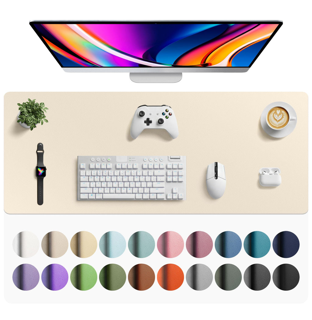 Leather Desk Pad Protector,Mouse Pad,Office Desk Mat,Non-Slip PU Leather Desk Blotter,Laptop Desk Pad,Waterproof Desk Writing Pad for Office and Home