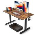 FEZIBO 48 x 24 Inches Standing Desk with Drawer, Adjustable Height Electric Stand up Desk with Storage, Sit Stand Home Office Desk, Ergonomic Computer Desk, Rustic Brown