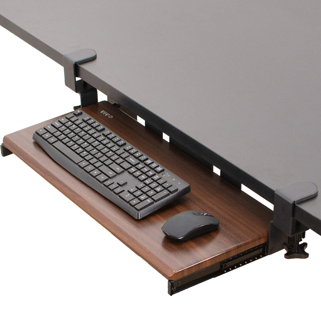 VIVO Keyboard Tray, Under Desk Pull Out with Extra Sturdy C Clamp Mount System, Slide-Out Platform Computer Drawer for Typing and Mouse Work