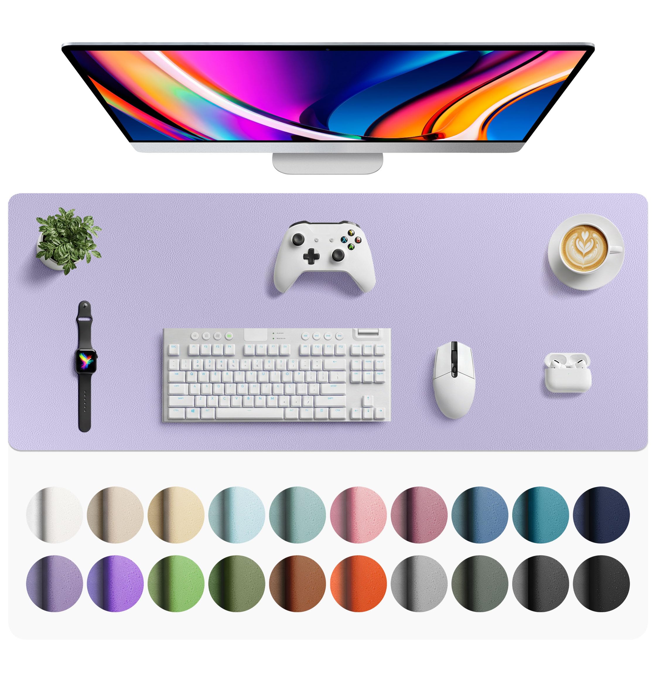Leather Desk Pad Protector,Mouse Pad,Office Desk Mat,Non-Slip PU Leather Desk Blotter,Laptop Desk Pad,Waterproof Desk Writing Pad for Office and Home