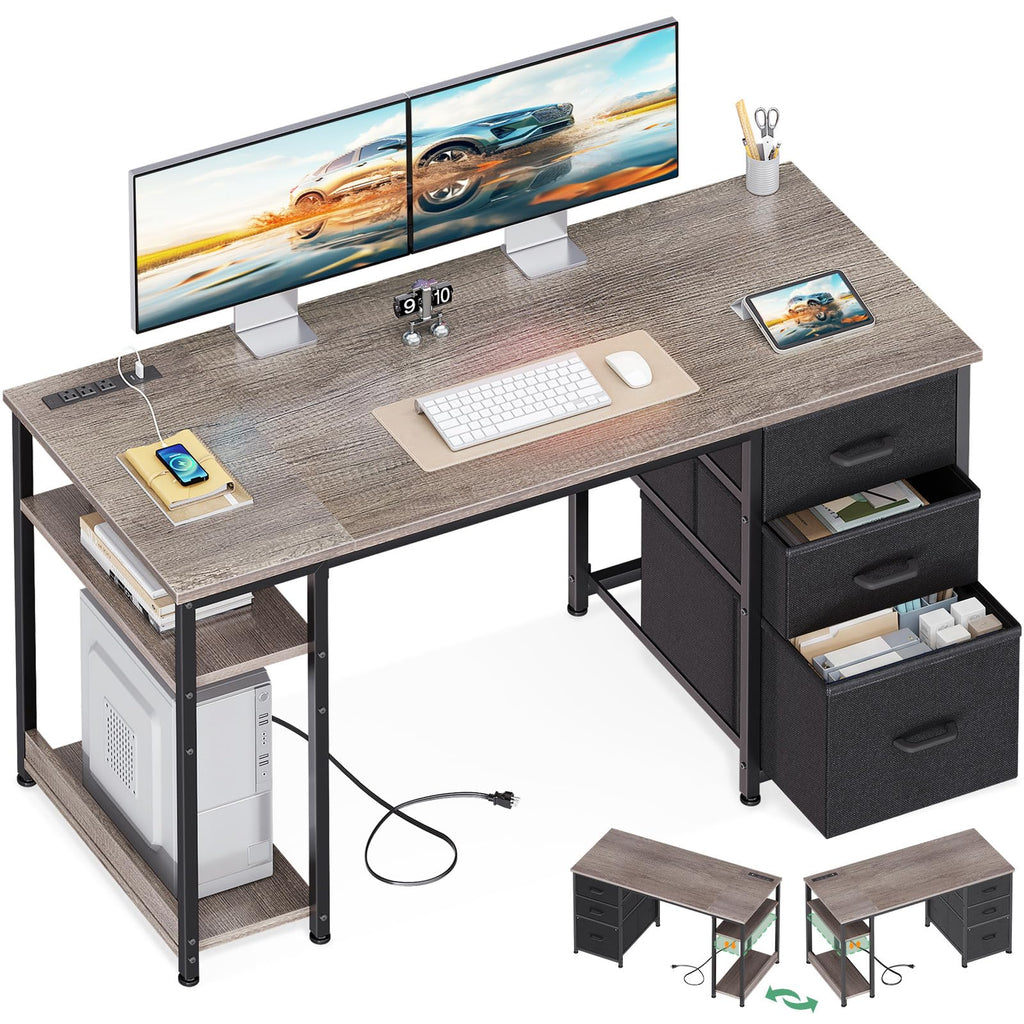 AODK Computer Desk with 3 Drawers