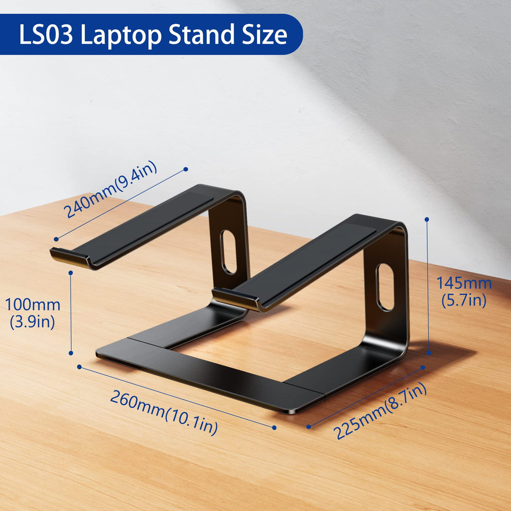 BESIGN LS03 Aluminum Laptop Stand, Ergonomic Detachable Computer Stand, Notebook Holder, Laptop Mount Compatible with Air, Pro, Dell, HP, Lenovo More 10-15.6" Laptops