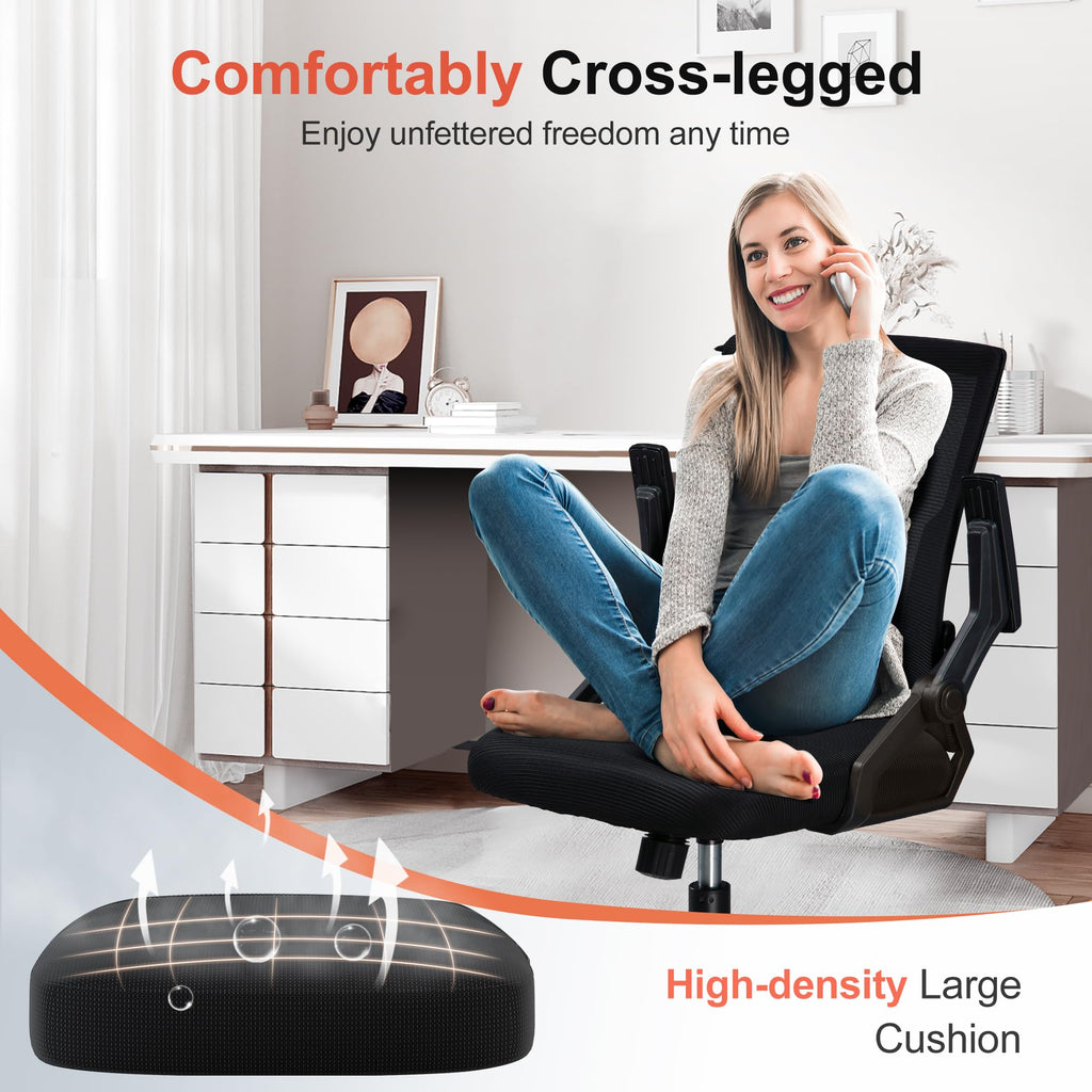 GTPLAYER Ergonomic Office Chair with Flip-up Armrests Executive Computer Chair for Home Office, Breathable Mesh & Adaptive Lumbar Support