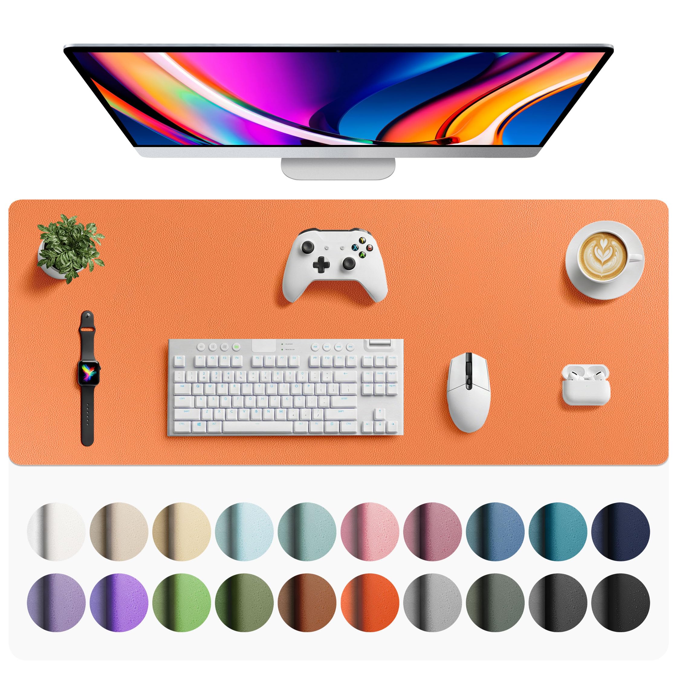 Leather Desk Pad Protector,Mouse Pad,Office Desk Mat,Non-Slip PU Leather Desk Blotter,Laptop Desk Pad,Waterproof Desk Writing Pad for Office and Home