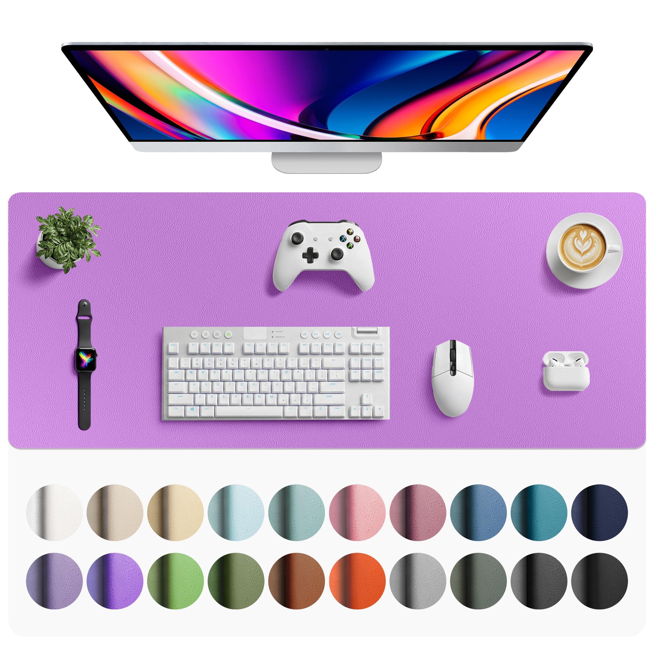 Leather Desk Pad Protector,Mouse Pad,Office Desk Mat,Non-Slip PU Leather Desk Blotter,Laptop Desk Pad,Waterproof Desk Writing Pad for Office and Home
