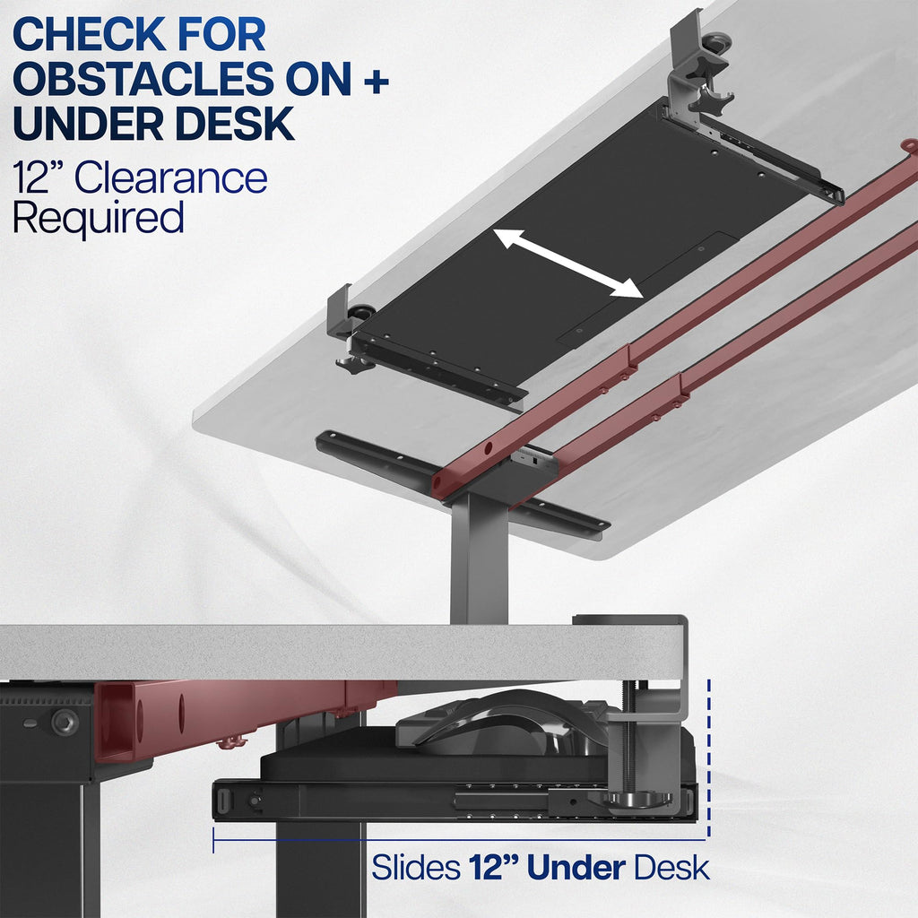 VIVO Keyboard Tray, Under Desk Pull Out with Extra Sturdy C Clamp Mount System, Slide-Out Platform Computer Drawer for Typing and Mouse Work