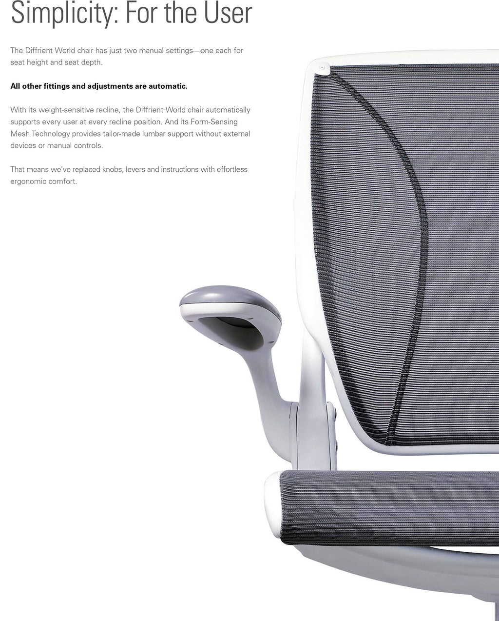 Humanscale Diffrient World Home Office Desk Chair, Quick Ship Configuration