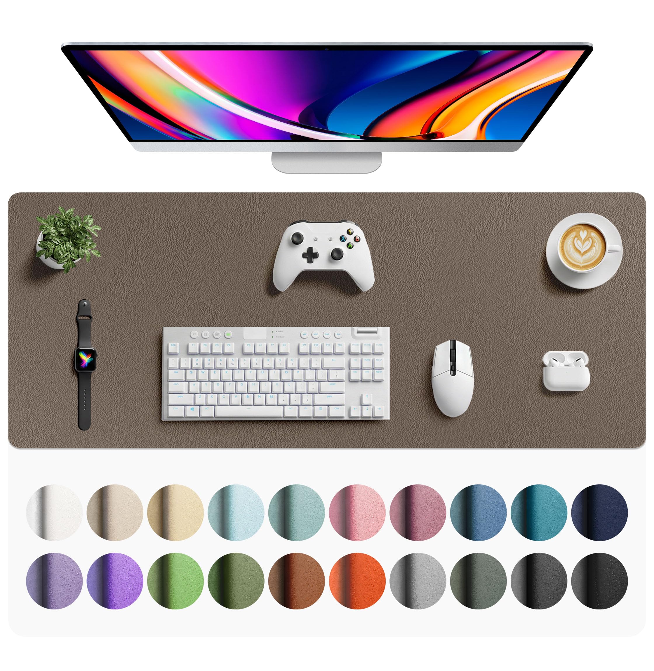 Leather Desk Pad Protector,Mouse Pad,Office Desk Mat,Non-Slip PU Leather Desk Blotter,Laptop Desk Pad,Waterproof Desk Writing Pad for Office and Home