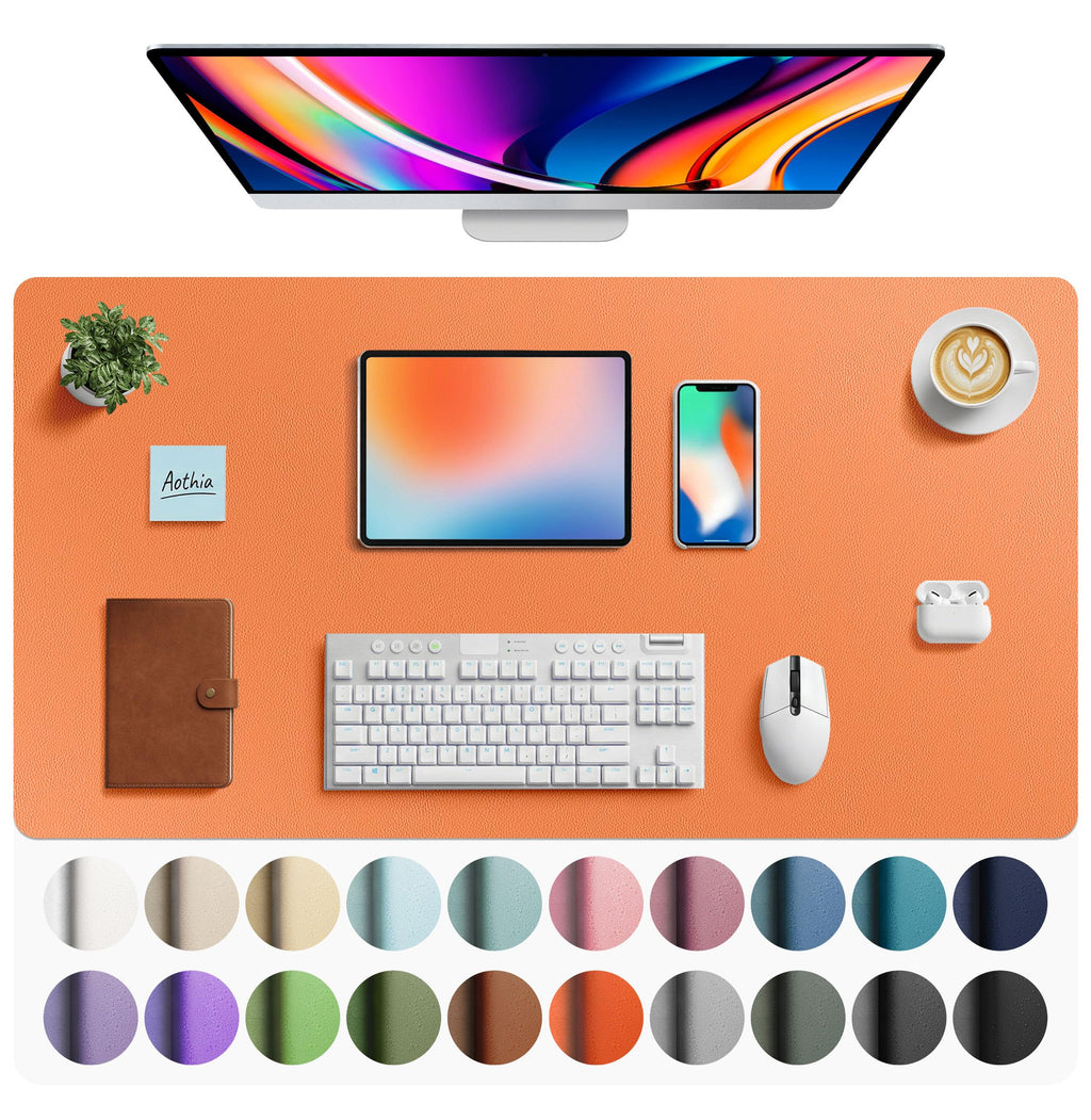 Leather Desk Pad Protector,Mouse Pad,Office Desk Mat,Non-Slip PU Leather Desk Blotter,Laptop Desk Pad,Waterproof Desk Writing Pad for Office and Home
