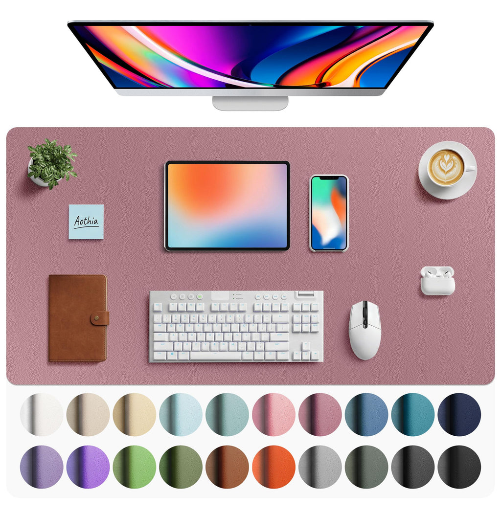 Leather Desk Pad Protector,Mouse Pad,Office Desk Mat,Non-Slip PU Leather Desk Blotter,Laptop Desk Pad,Waterproof Desk Writing Pad for Office and Home