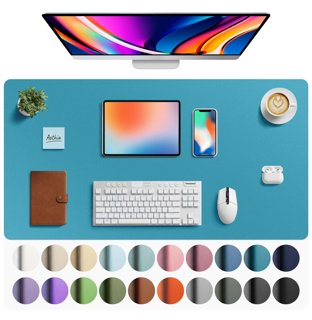 Leather Desk Pad Protector,Mouse Pad,Office Desk Mat,Non-Slip PU Leather Desk Blotter,Laptop Desk Pad,Waterproof Desk Writing Pad for Office and Home